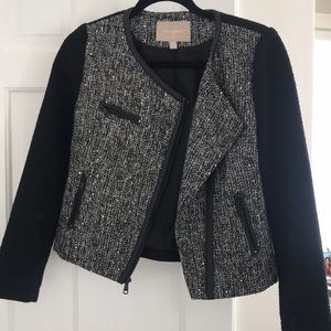 Banana Republic Tweed/Leather Blazer